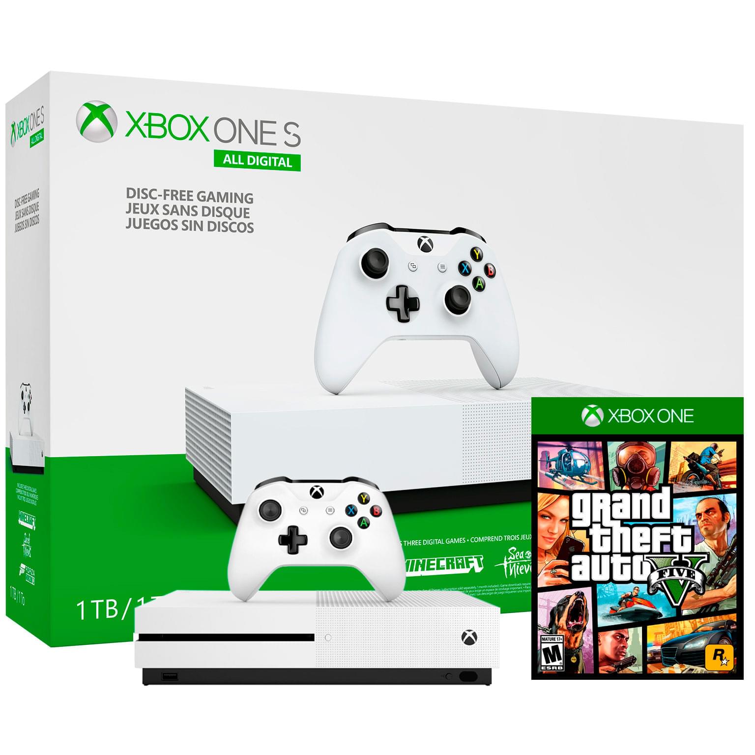 Игровая консоль XBOX One S 1TB + GTA V (234-00948-GTA5) - купить по лучшей  цене в Алматы | интернет-магазин Технодом