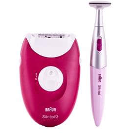 Эпилятор Braun Silk-épil 3 3-420, сухая эпиляция, с триммером для бикини и подсветкой, малиновый фото