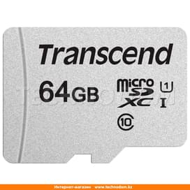 Карта памяти MicroSD 64GB Transcend, TLC, UHS-I, U1 (TS64GUSD300S) фото