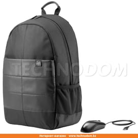 Рюкзак с мышкой для ноутбука 15.6" HP Classic, Black, полиэстер (1FK04AA) фото