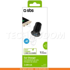 Автомобильное зарядное устройство 2*USB 2.4A 12/24V, SBS, Black (TE0APU022) фото