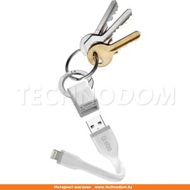 Кабель USB 2.0 - Lightning, SBS, 12см, Брелок для ключей, Белый (TECABLELIGPORTW) фото