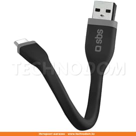 Кабель USB 2.0 - Type-С, SBS, 12см, Чёрный (TECABLETCSHFLATK) фото