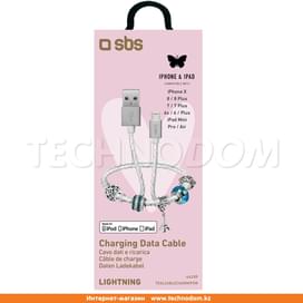 SBS, USB кабелі 2.0 - Lightning, Smart&Ladies Білезігі, 39см, Ақ (TESLCABLECHARMIP5W) фото