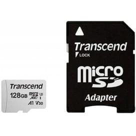 Карта памяти MicroSD 128GB Transcend, TLC, UHS-I, U3, до 60MB/s + SD Adapter (TS128GUSD300S-A) фото