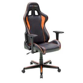 Игровое компьютерное кресло DXRacer OH/FH08/NO, Кожзам, (Ш)49*(Г)43*(В)132 см, Black/Orange фото