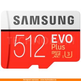 Карта памяти MicroSD 512GB Samsung Evo+, UHS-I 100MB/s, Class 10 + SD Adapter (MB-MC512GA/RU) фото