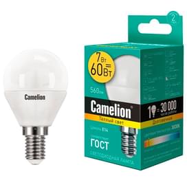 Светодиодная лампа Camelion 7W (60W) 3000K 530lm E14 ND Тёплый фото