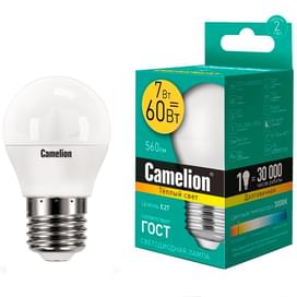 Светодиодная лампа Camelion 7W (60W) 3000K 560lm E27 ND Тёплый фото