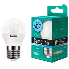 Светодиодная лампа Camelion 7W (60W) 4500K 570lm E27 ND Холодный фото