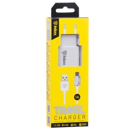 Сетевое зарядное устройство 1*USB, 1A + каб. microUSB, INKAX, Белый (CD-08-MICRO) фото