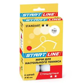 Мячи для настольного тенниса Start line Standart 2* (6 шт, бел.) фото