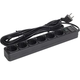Сетевой фильтр iPower, 6 роз, 2*USB, 5м, Black (iPEO5m-USB) фото