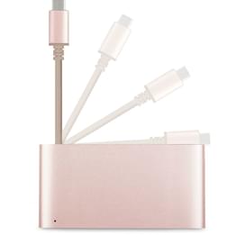 Адаптер USB Type-C to 1*USB 2.0, 1*HDMI, 1*Type-C, Moshi, Golden Rose (99MO084207) фото