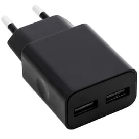 Сетевое зарядное устройство 2*USB, 3.0A, AVA, Черный (AV-CHT001) фото