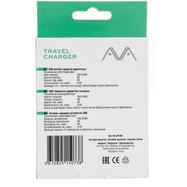 AVA Желілік қуаттау құрылғысы 2*USB, 3.0A, Қара (AV-CHT001) фото