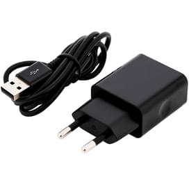 Сетевое зарядное устройство 2*USB, 2.4A + каб. MicroUSB, AVA, Черный (AV-CHT002M) фото