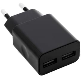 Сетевое зарядное устройство 2*USB, 2.4A + каб. MicroUSB, AVA, Черный (AV-CHT002M) фото