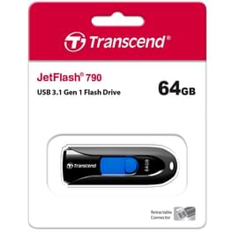 USB Флешка 64GB Transcend JetFlash 790 Type-A 3.1 Gen 1 (3.0) Black (TS64GJF790K) фото
