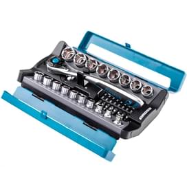Набор торцевых головок Gross 36 предметов CrV 1/2", 3/8”трещотка 120 зубьев (14145M) фото