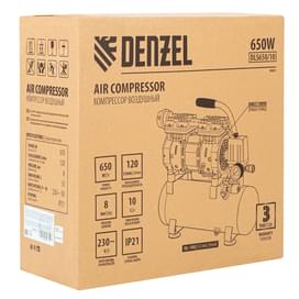 Компрессор DLS650/10 безмаслянный малошумный 650 Вт, 120 л/мин,ресивер 10 л Denzel фото