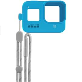 Силиконовый чехол с ремешком для GoPro Hero 8, синий (AJSST-003) фото