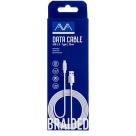 Кабель USB 2.0 - Type-С, AVA, 1м, Silver (AV-C1007) фото