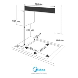 Газовая варочная панель Midea MG-9060TGB фото