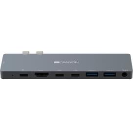 Мультипортовая док-станция Сanyon, 8-в-1 Thunderbolt 3 PD (100W), Черно-серый (CNS-TDS08DG) фото