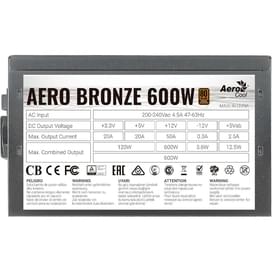 Aerocool AERO BRONZE 600W ATX 20 Қуат блогы 600W +4pin, 4+4pin (ACPB-AR60AEC.11) фото