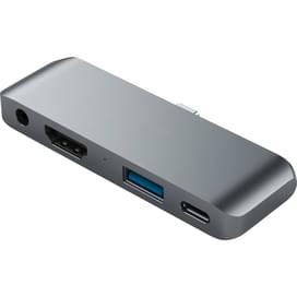 Адаптер Satechi, USB Type-C - 1*Type-C PD (18W),1*USB 3.0, 1*HDMI 4K, 1*3,5 мм, Серый (ST-TCMPHM) фото