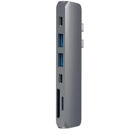Macbook Pro арналған Satechi USB-хабы, HDMI, Thunderbolt 3, Type-C PD (87W), 2*USB 3.0, Сұр түсті (ST-CMBPM) фото