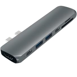 Macbook Pro арналған Satechi USB-хабы, HDMI, Thunderbolt 3, Type-C PD (87W), 2*USB 3.0, Сұр түсті (ST-CMBPM) фото