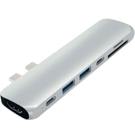 USB-хаб Satechi для Macbook Pro, HDMI, Thunderbolt 3, Type-C PD (87W), 2*USB 3.0, Серебро (ST-CMBPS) фото