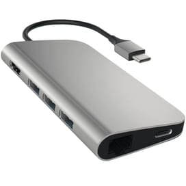 Мультипортовая док-станция Satechi, 8-в-1, Type-C, 4K HDMI, 3*USB, Ethernet RJ-45, Серый (ST-TCMAM) фото