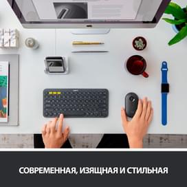 Сымсыз тінтуір USB/BT Logitech Pebble M350, Graphite фото