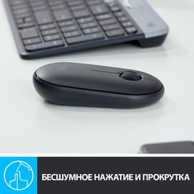 Сымсыз тінтуір USB/BT Logitech Pebble M350, Graphite фото