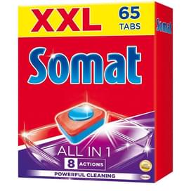 Таблетки для посудомоечных машин SOMAT все-в-1 (65шт) фото