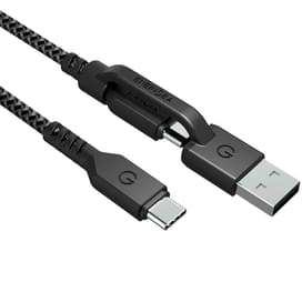 FIBRATOUGH, USB кабелі 2.0 - 2 де 1, 5A, Energеa, 1.5м, Қара (CBL-FTCCA-BLK150) фото