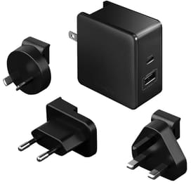 Адаптер для путешествий, 1*USB 2.0, 1*USB Type-C, PD (45W),US/UK/EU/AU,Energea, Серый (CHR-TW-PD45A) фото