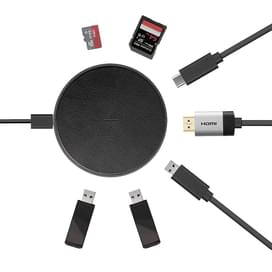 Беспроводное зарядное устройство 10W, HDMI, PD (60W), 3*USB 3.0, Energea, Черный (HUB-WIHUB-GUN) фото