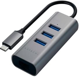 Концентратор Type-C, 3*USB 3.0, 1*Ethernet, Satechi, Серый (ST-TC2N1USB31AM) фото