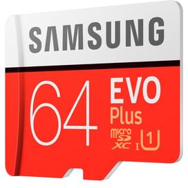 Карта памяти MicroSD 64GB Samsung Evo+, UHS-I 95MB/s, Class 10 + SD Adapter (MB-MC64HA/RU) фото