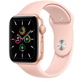 Apple Watch SE GPS Смарт сағаты, 44mm Gold Aluminium Case with Pink Sand Sport Band фото