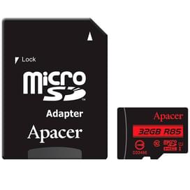 Карта памяти MicroSD 32GB Apacer, UHS-I 85MB/s, Class 10 + SD Adapter (AP32GMCSH10U5-R) фото