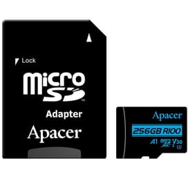 Карта памяти MicroSD 256GB Apacer, UHS-I 100MB/s, Class 10 + SD Adapter (AP256GMCSX10U7-R) фото