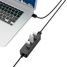 Адаптер USB Hub ORICO to 4*USB 3.0, Black (W5PH4-U3-V1-BK-BP) фото