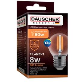 Светодиодная лампа Dauscher FILAMENT G45 8W 4000К 900lm E27 Нейтральный фото