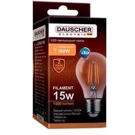 Светодиодная лампа Dauscher FILAMENT A65 15W 4000К 1500lm E27 Нейтральный фото