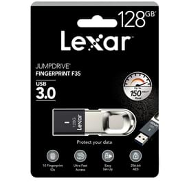 USB флешка 128GB Lexar Fingerprint F35, 3.0, Silver (LJDF35-128BBK) фото